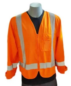 Long Sleeve Safety Vests - Orange