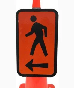 Cone mounted Pedestrian left arrow - Large