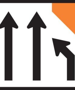 Right lane drop – 3 lanes Sign - level 2