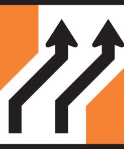 Lane Shift Right Sign - 2 Lanes - Level 2