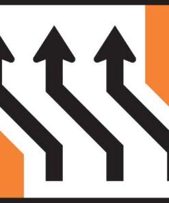 Lane Shift Left Sign - 3 Lanes - Level 2