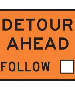 Detour Ahead Follow Sign - Level 2