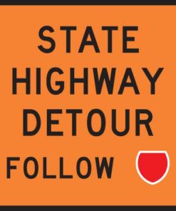 State Highway Detour Follow - Level 2 Sign